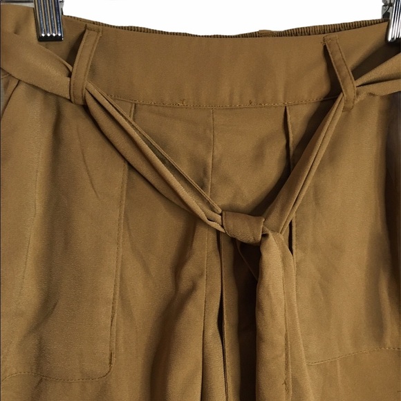 A New Day Brown High Rise Shorts Neutral Tie Detail Pockets XS Extra Small - Picture 9 of 16